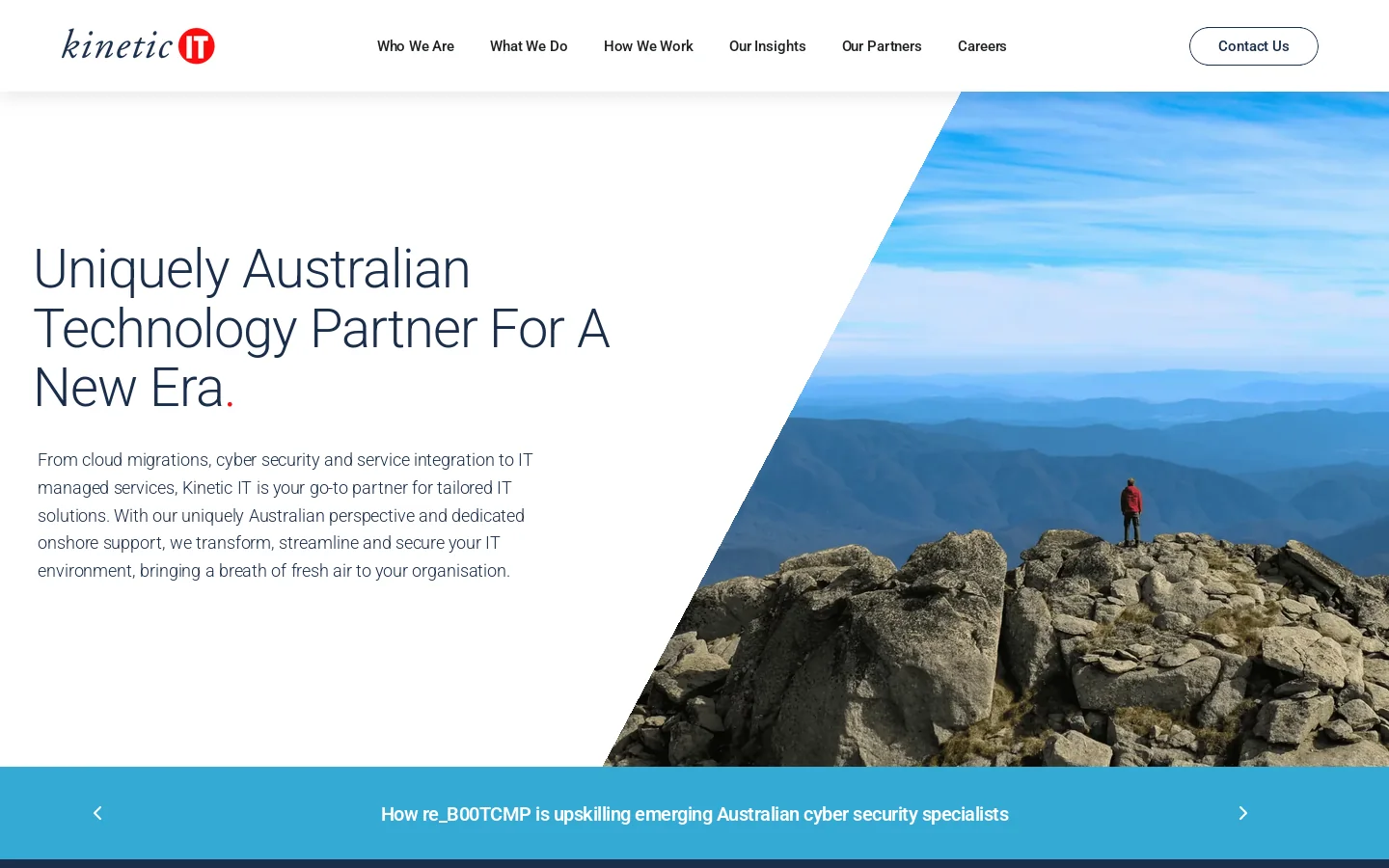 Uniquely Australian Technology Partner For A New Era Homepage screenshot