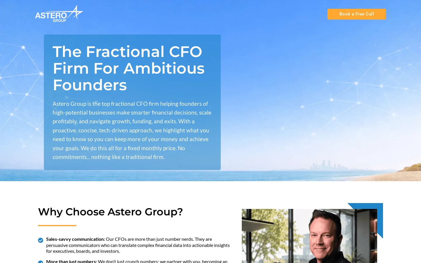 Astero Group Homepage screenshot