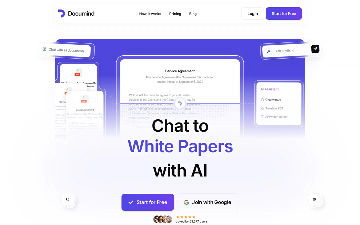 Chat With PDF AI Tool Homepage screenshot