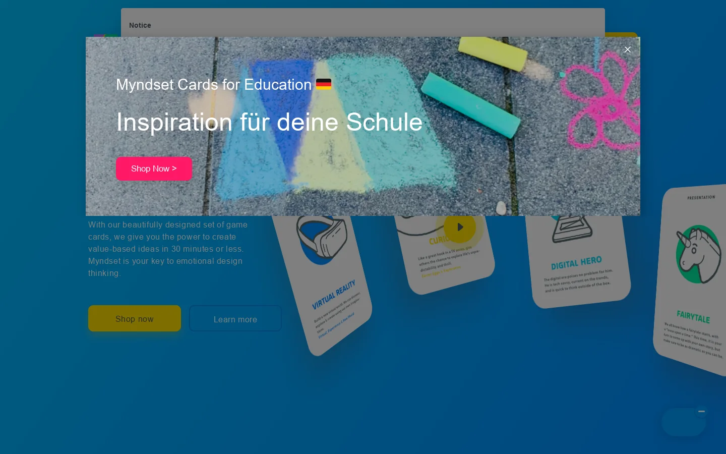 Myndset Homepage screenshot