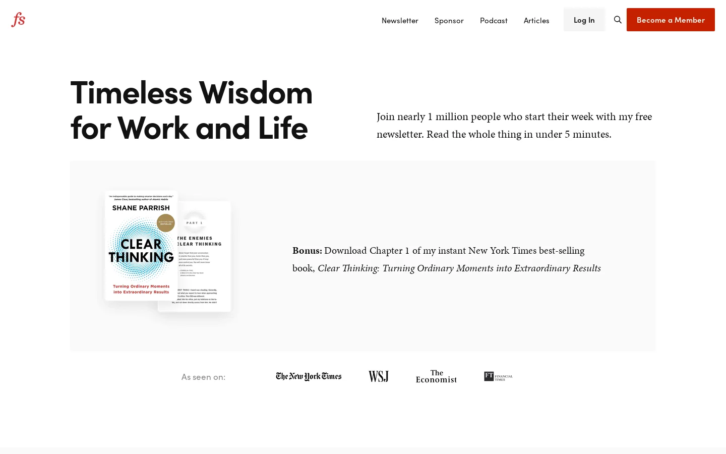 Think better. Decide better. Live better. Homepage screenshot