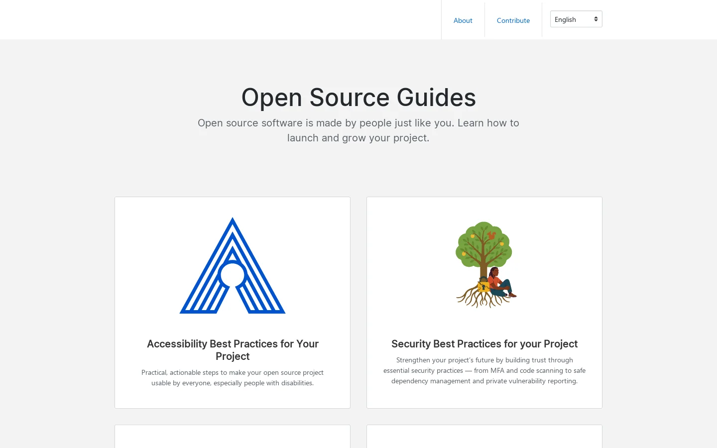 Open Source Guides Homepage screenshot