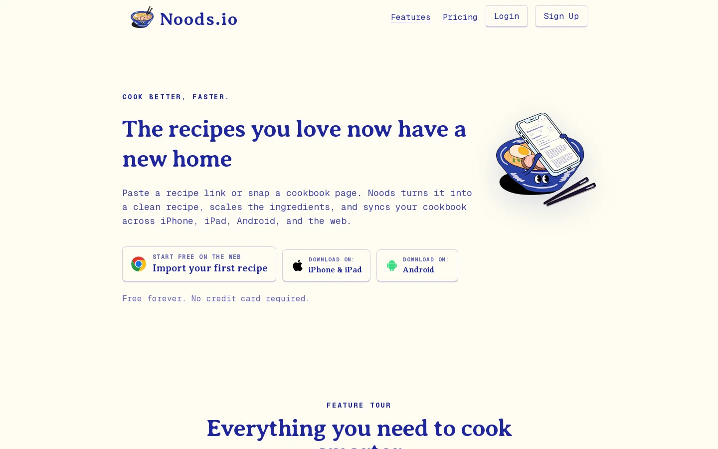 Noods.io Homepage screenshot