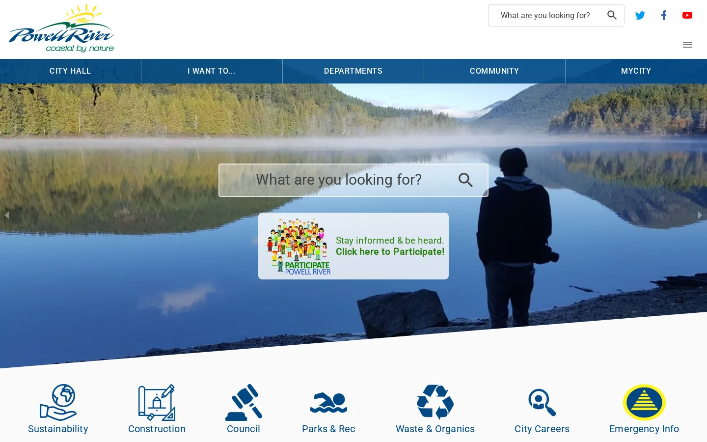 City of Powell River Homepage screenshot