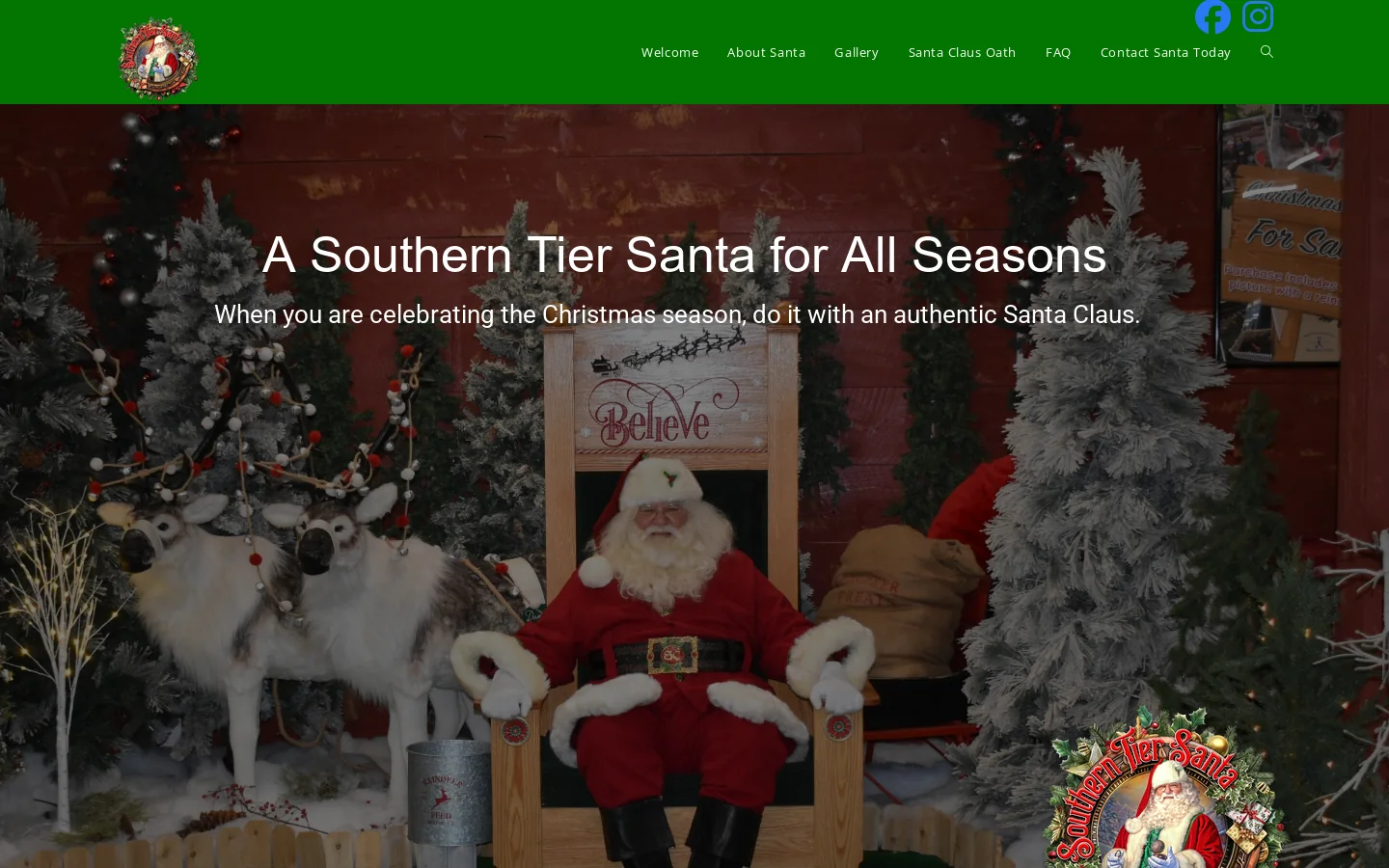 Southern Tier Santa Homepage screenshot