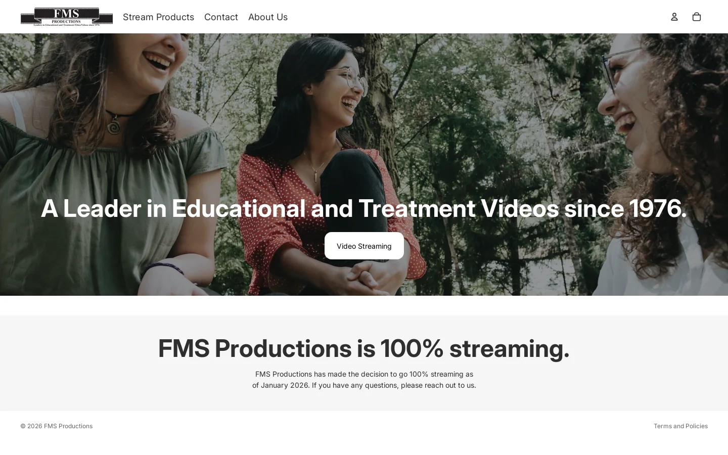 FMS Productions Homepage screenshot