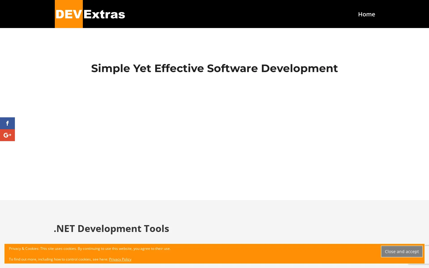 DevExtras Homepage screenshot