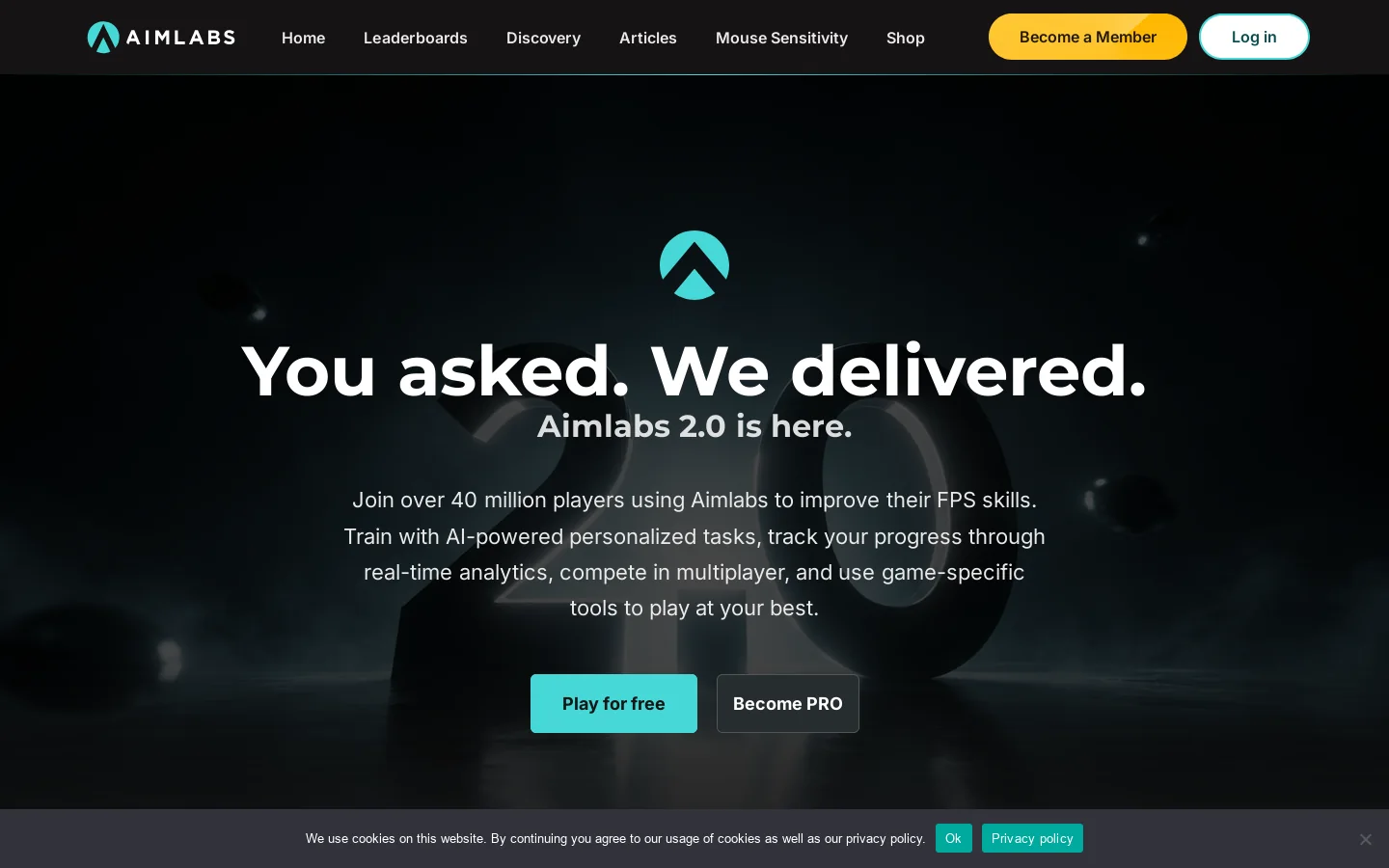 Aimlabs Homepage screenshot