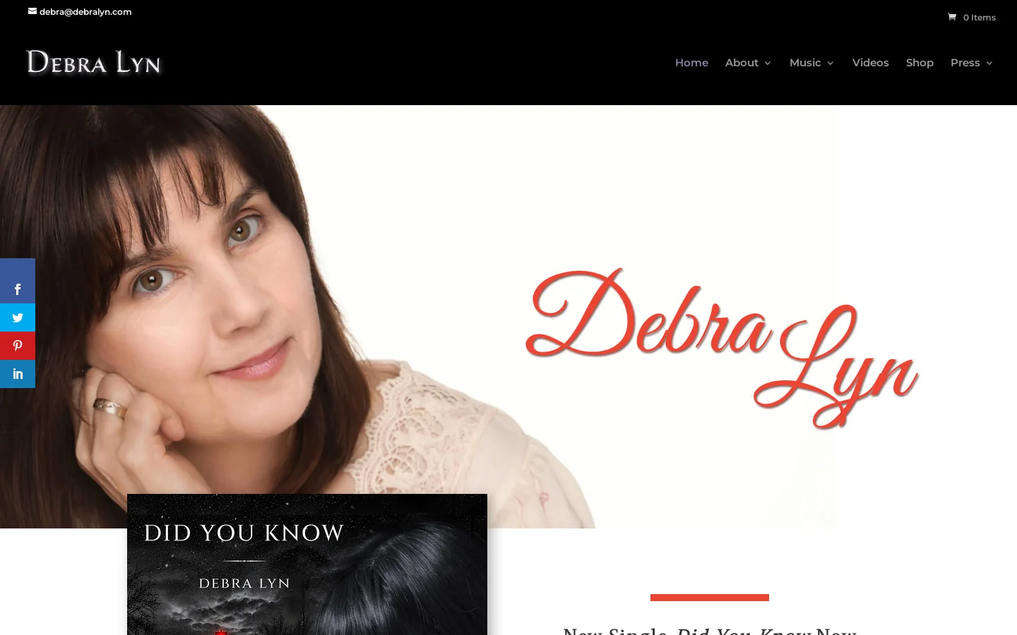 Debra Lyn Homepage screenshot