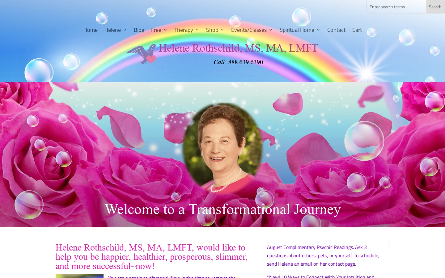 Helene Rothschild, MS MA LMFT Homepage screenshot