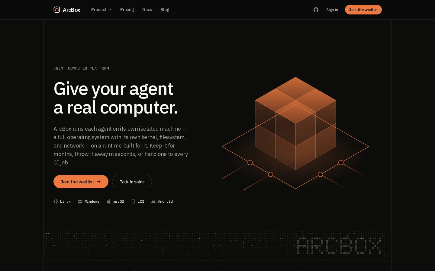 ArcBox Homepage screenshot