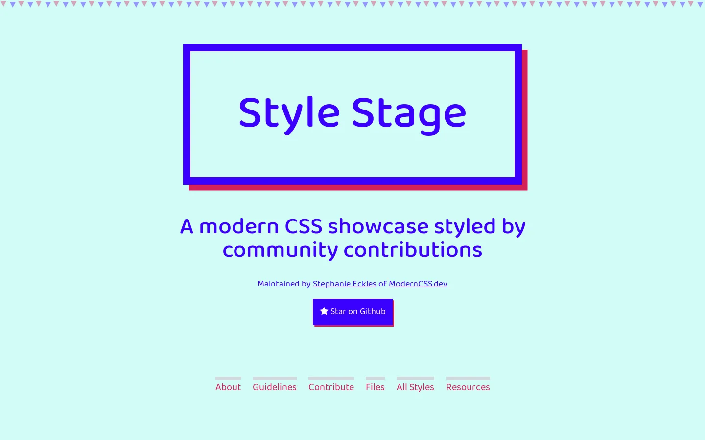 Style Stage from Modern CSS Solutions Homepage screenshot