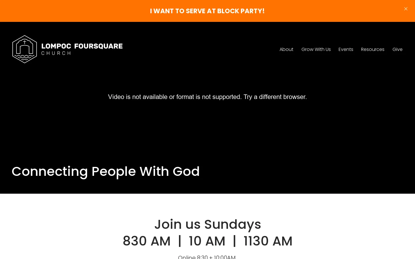 Lompoc Foursquare Church Homepage screenshot