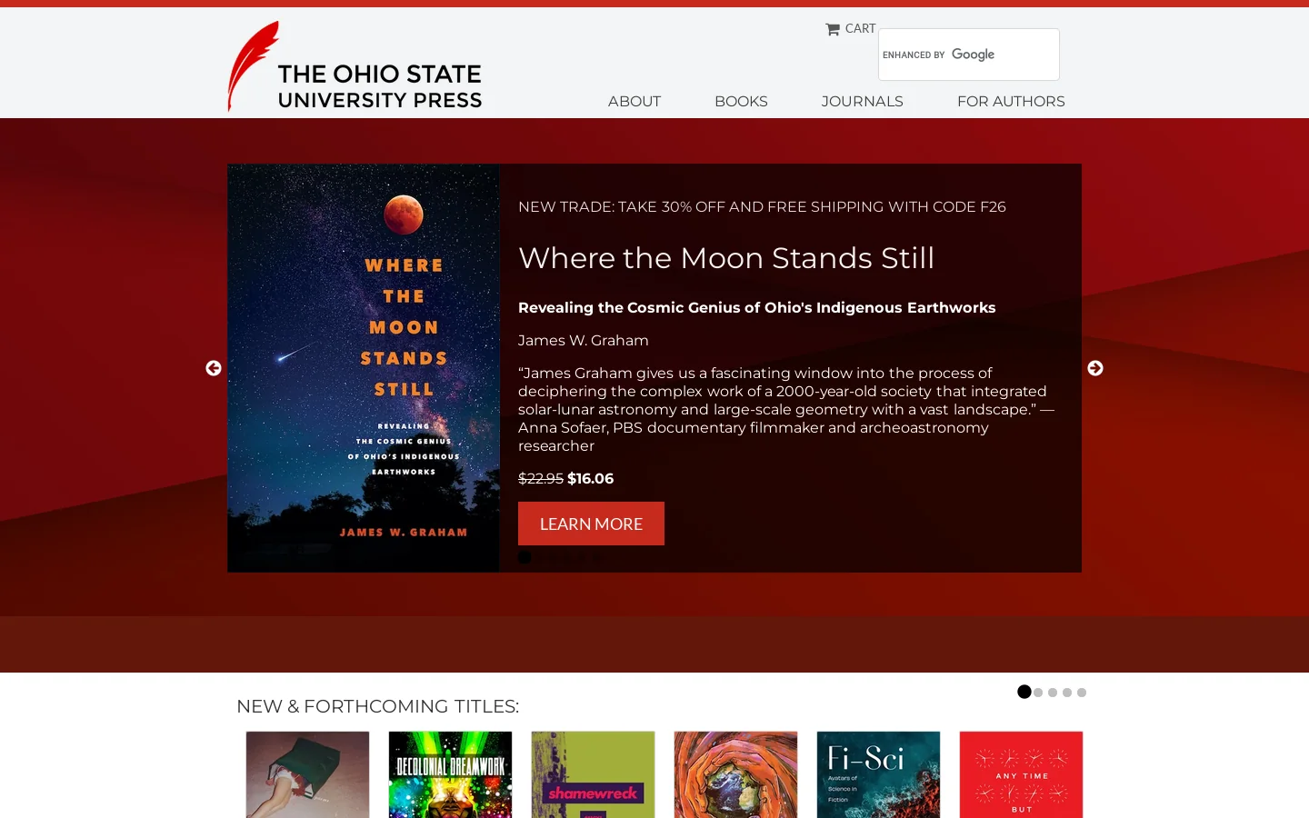 The Ohio State University Press Homepage screenshot