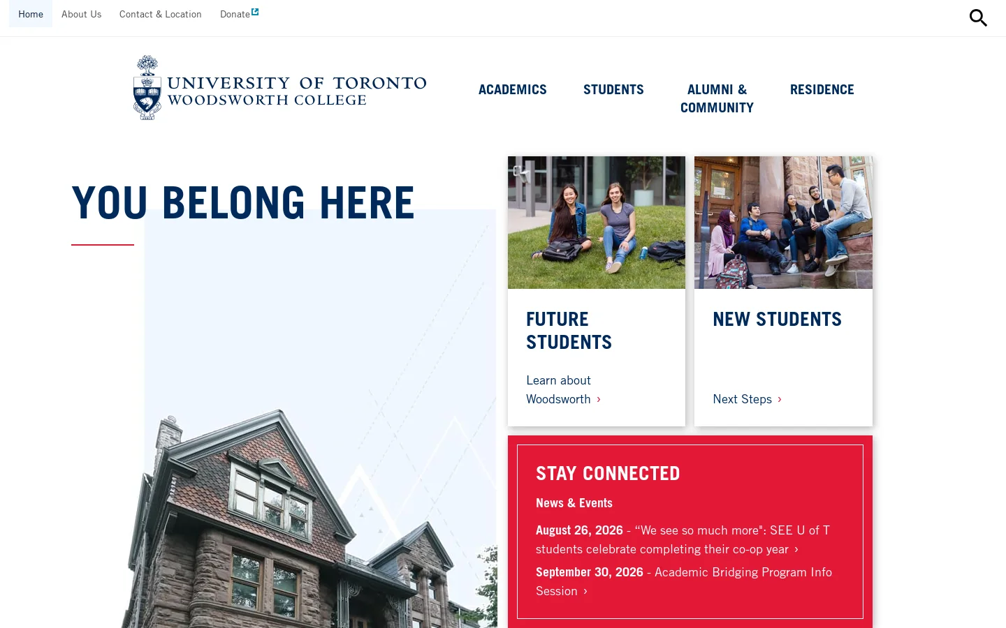 Welcome to Woodsworth College - University of Toronto | Woodsworth College Homepage screenshot