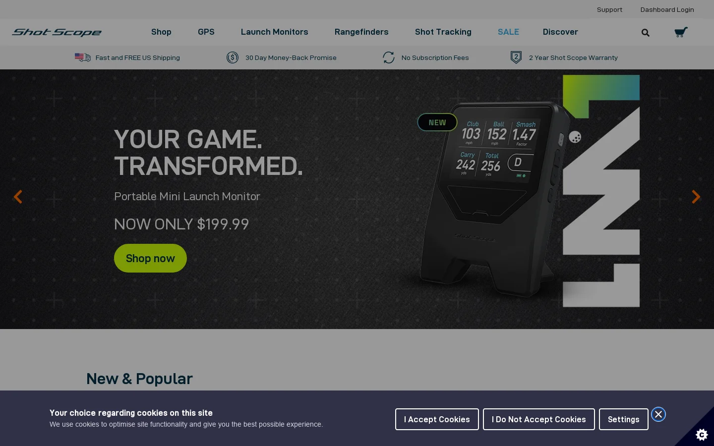 Shot Scope Homepage screenshot