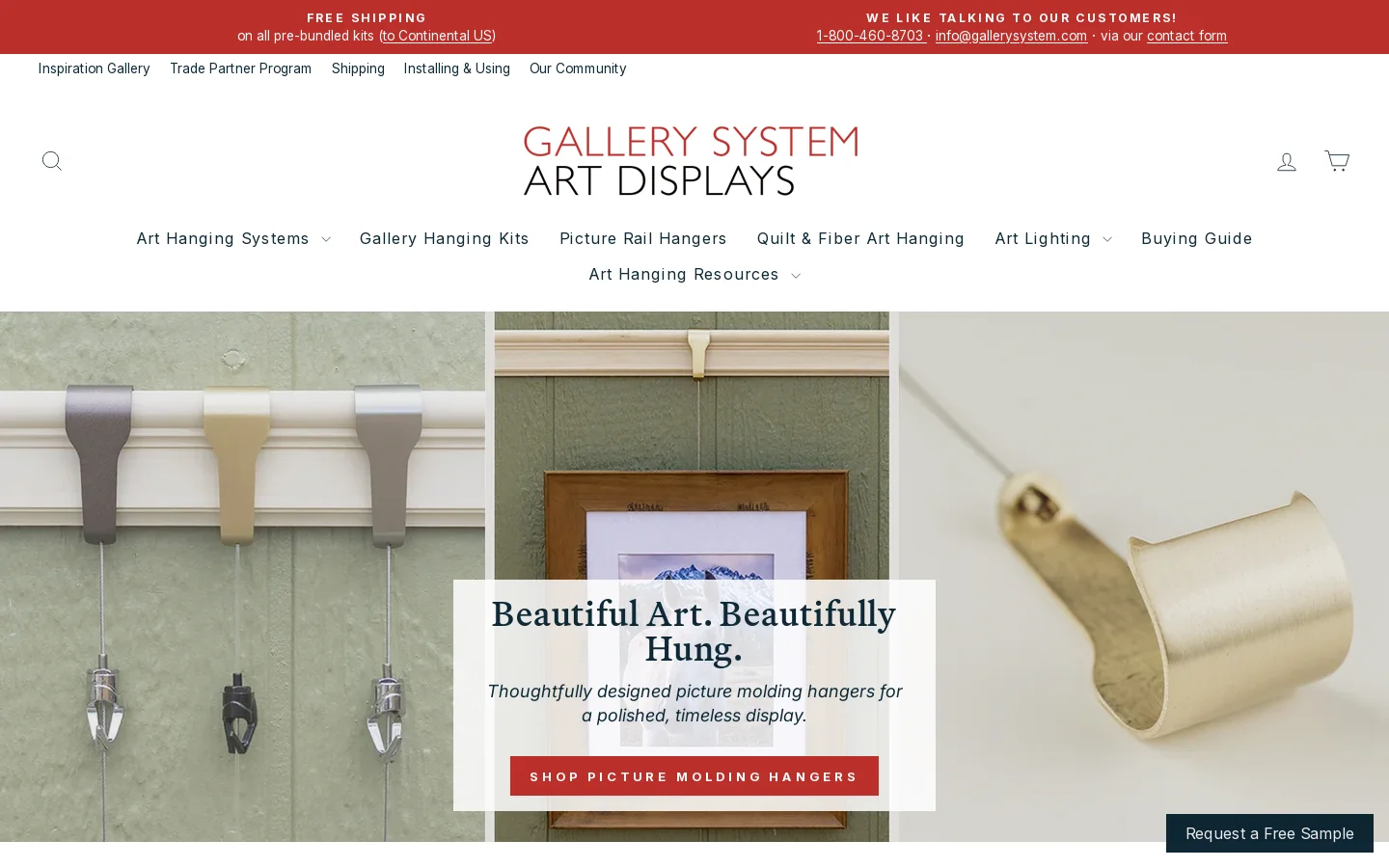 Gallery System Art Displays Homepage screenshot