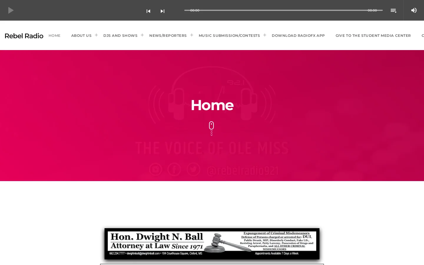 Rebel Radio – The Voice of Ole Miss Homepage screenshot