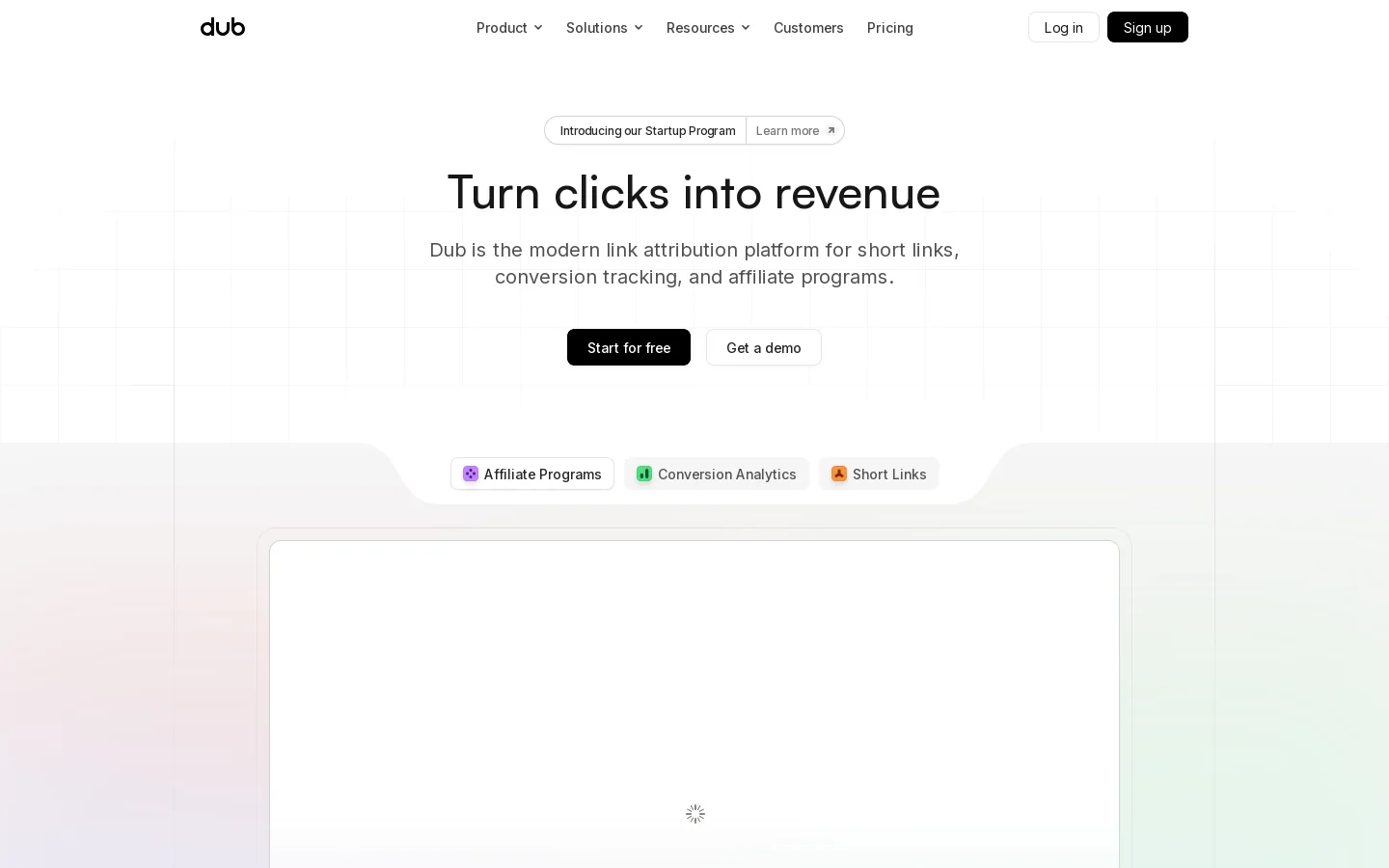 Dub Homepage screenshot