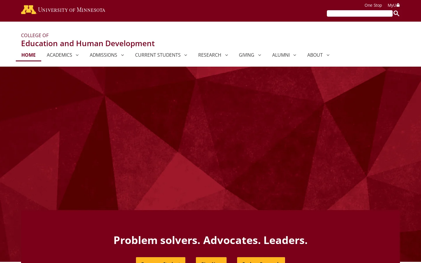 Home | College of Education & Human Development | UMN Homepage screenshot