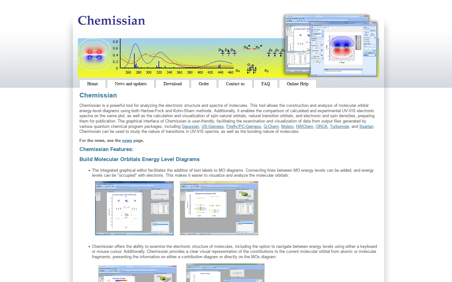 Chemissian Homepage screenshot