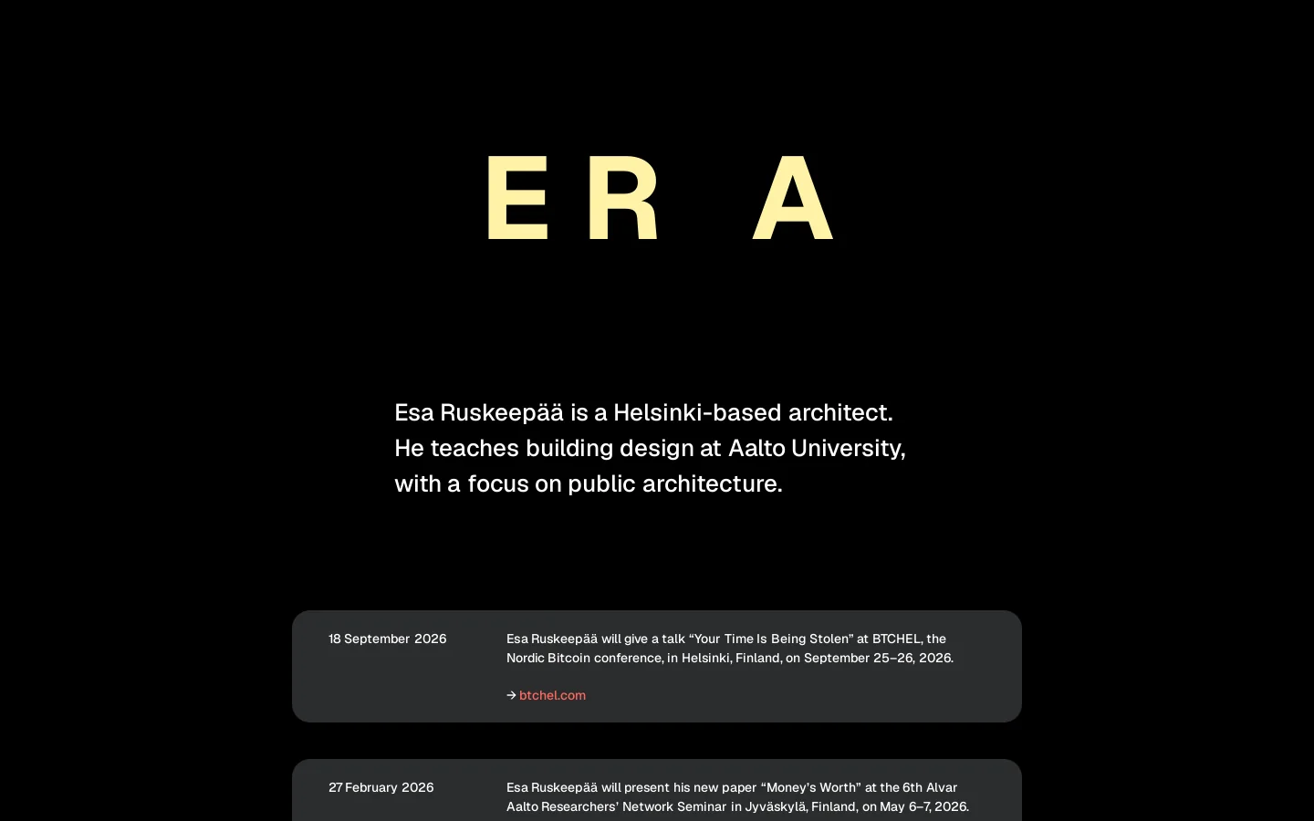 Esa Ruskeepää Homepage screenshot