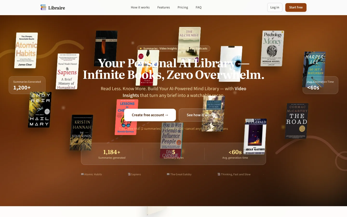 Libraire Homepage screenshot