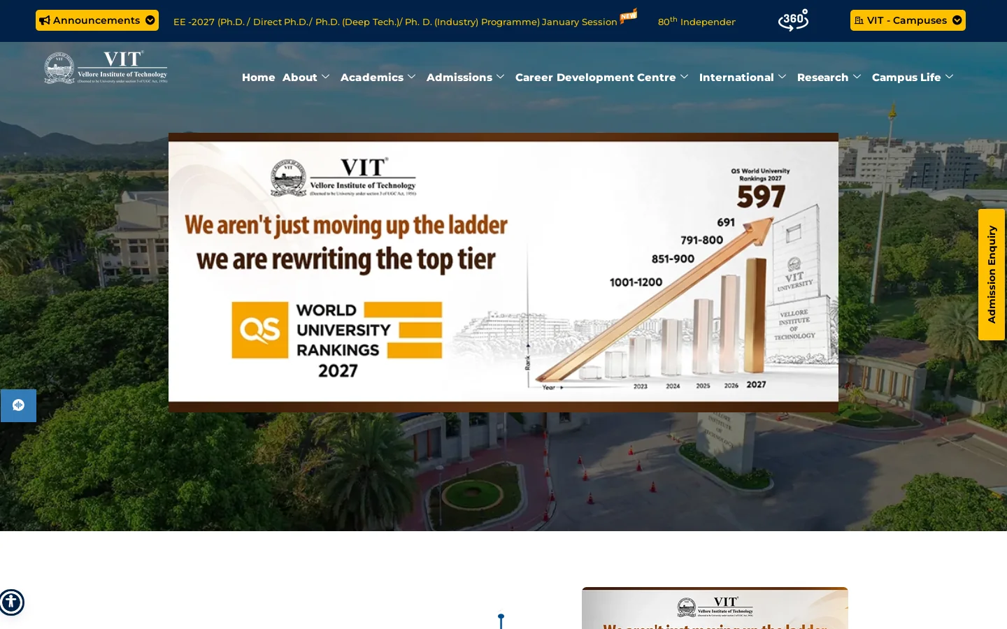 Top Engineering Institution in India | India's Leading University Homepage screenshot