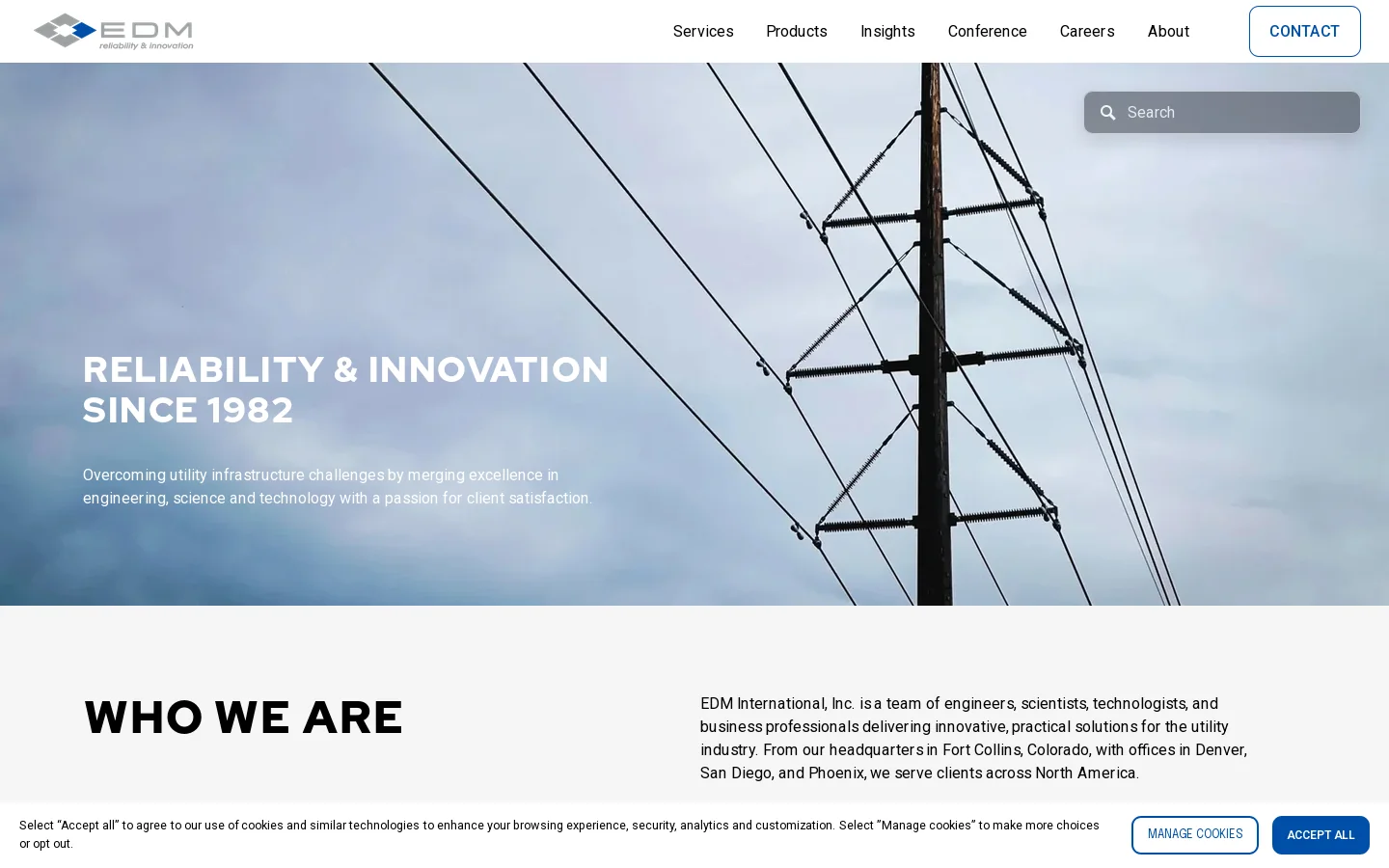 EDM International | Discover Practical Utility Solutions Homepage screenshot