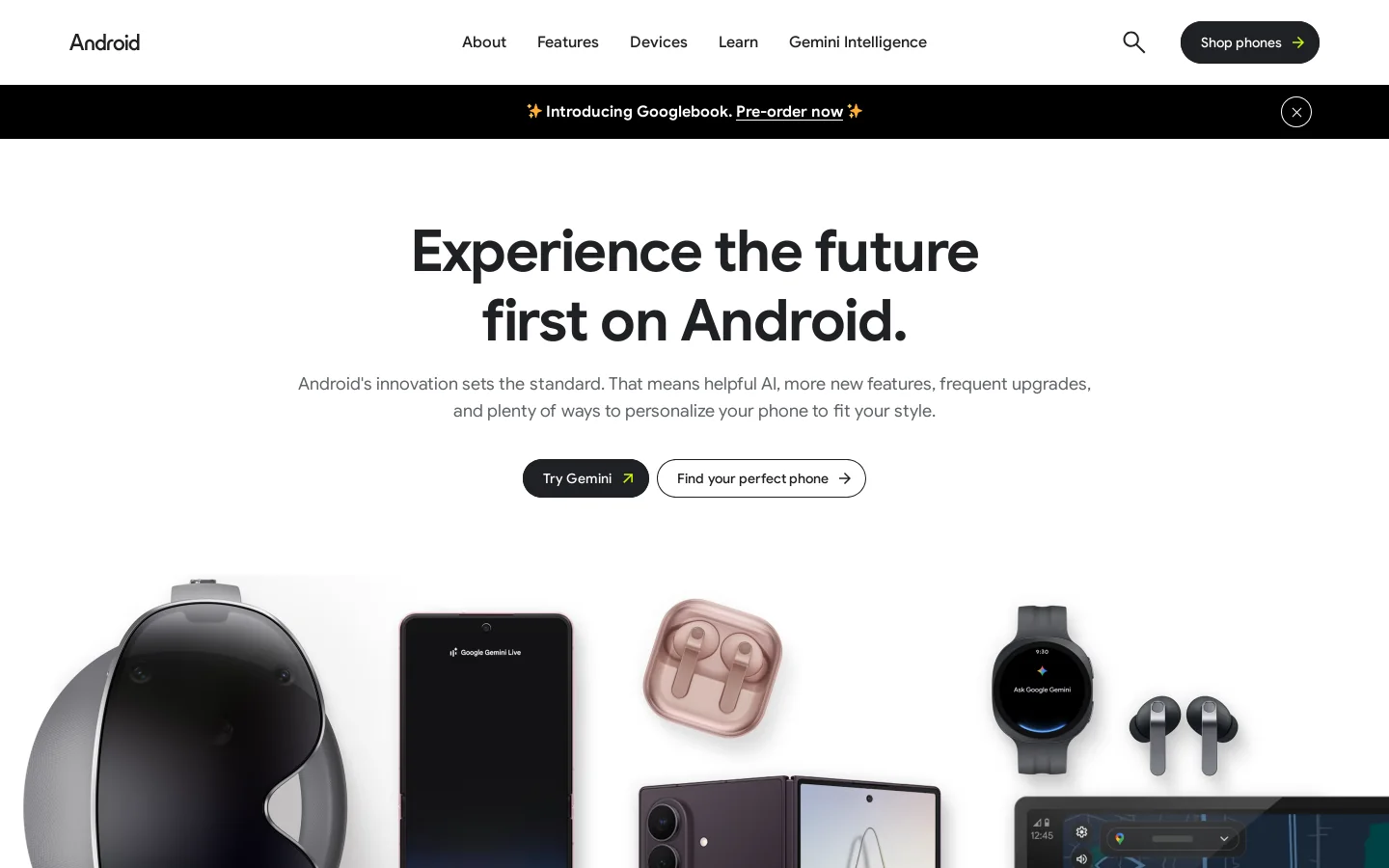Android Homepage screenshot
