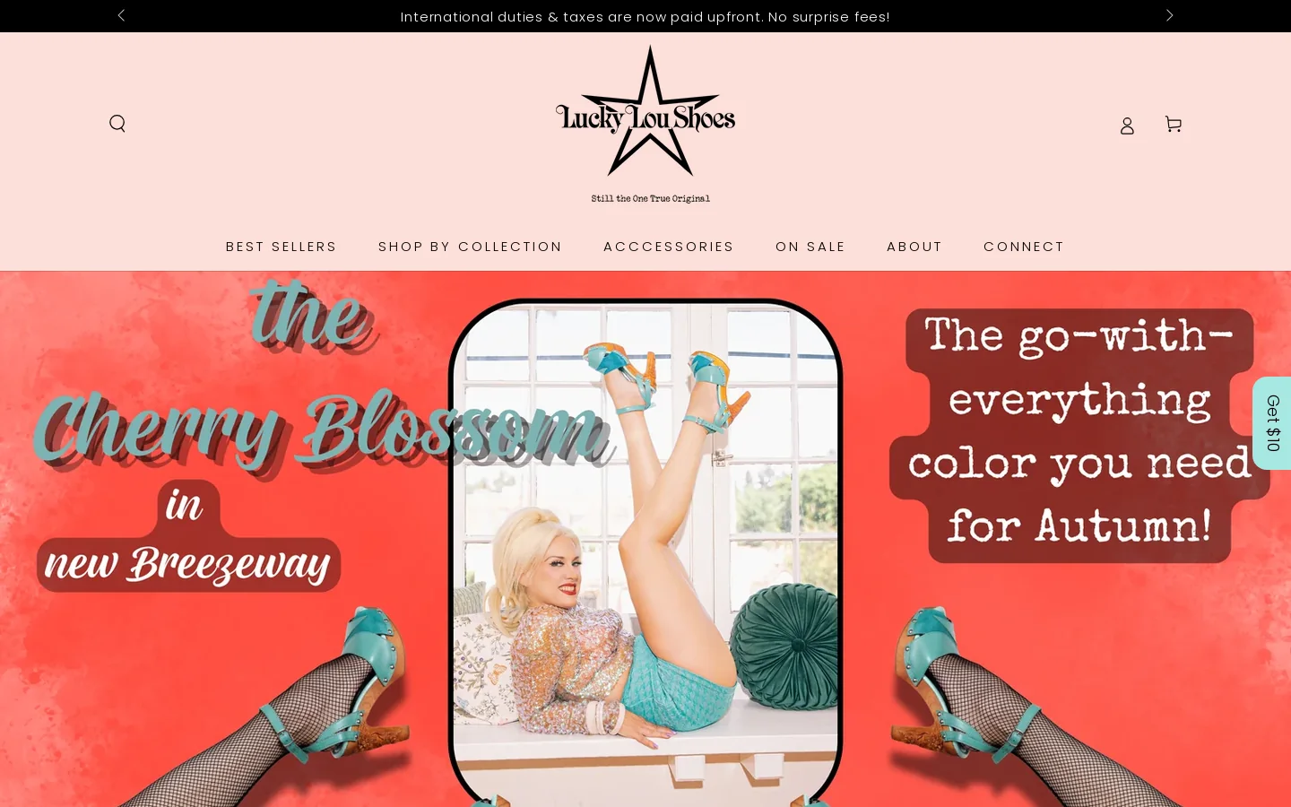 Lucky Lou Shoes Homepage screenshot