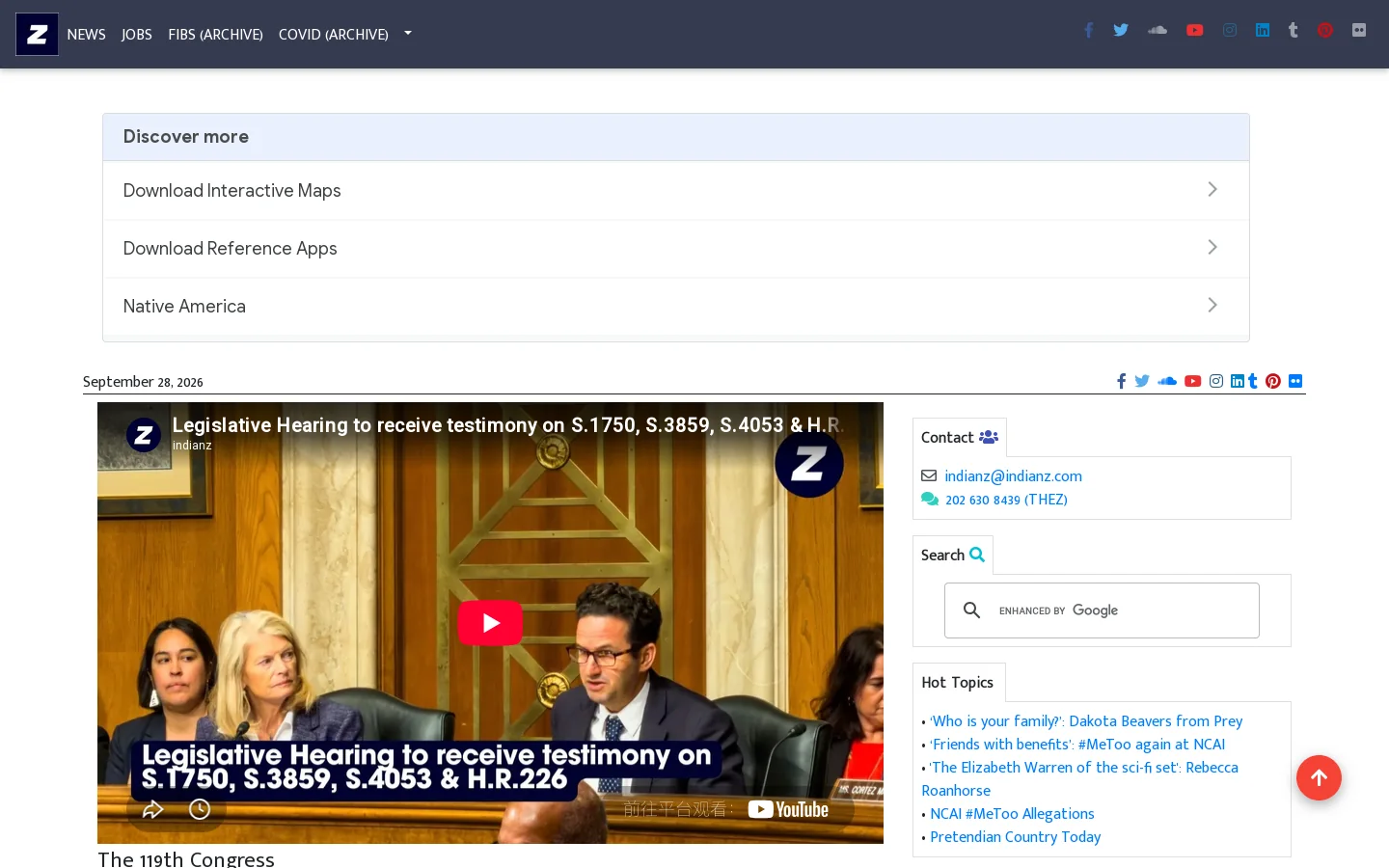 Indianz.Com Homepage screenshot
