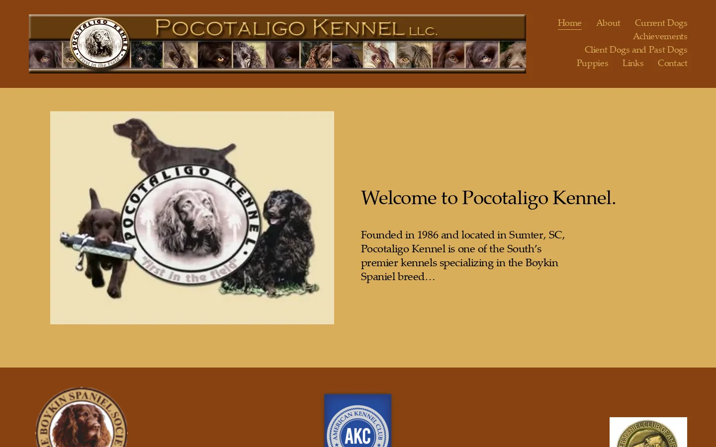 Pocotaligo Kennel LLC Homepage screenshot