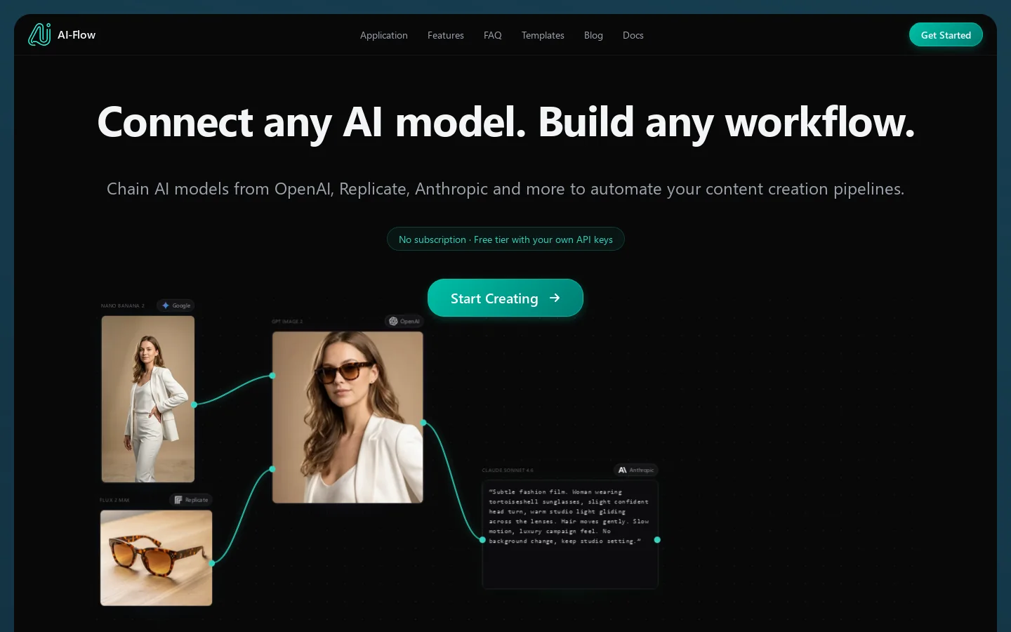AI-Flow Homepage screenshot