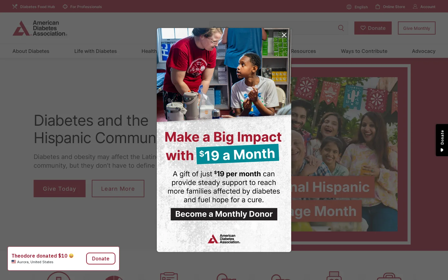 Diabetes Research, Education, Advocacy Homepage screenshot