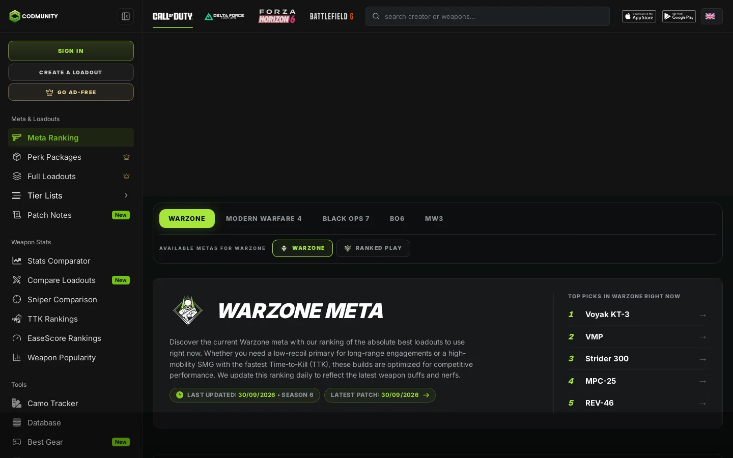 CODMunity Homepage screenshot