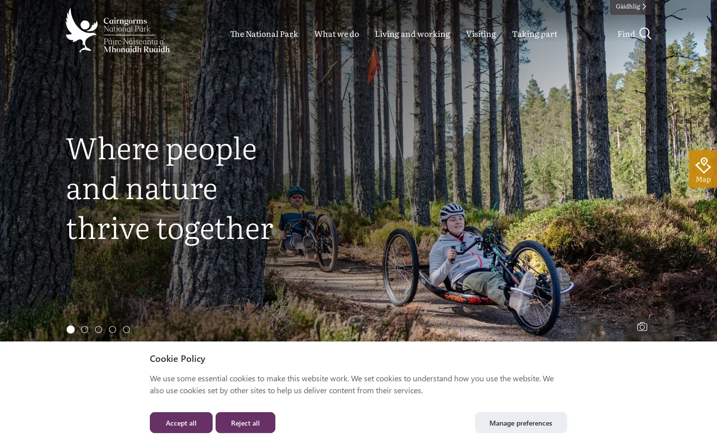 Cairngorms National Park Homepage screenshot