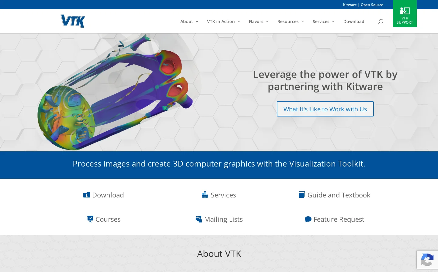VTK Homepage screenshot