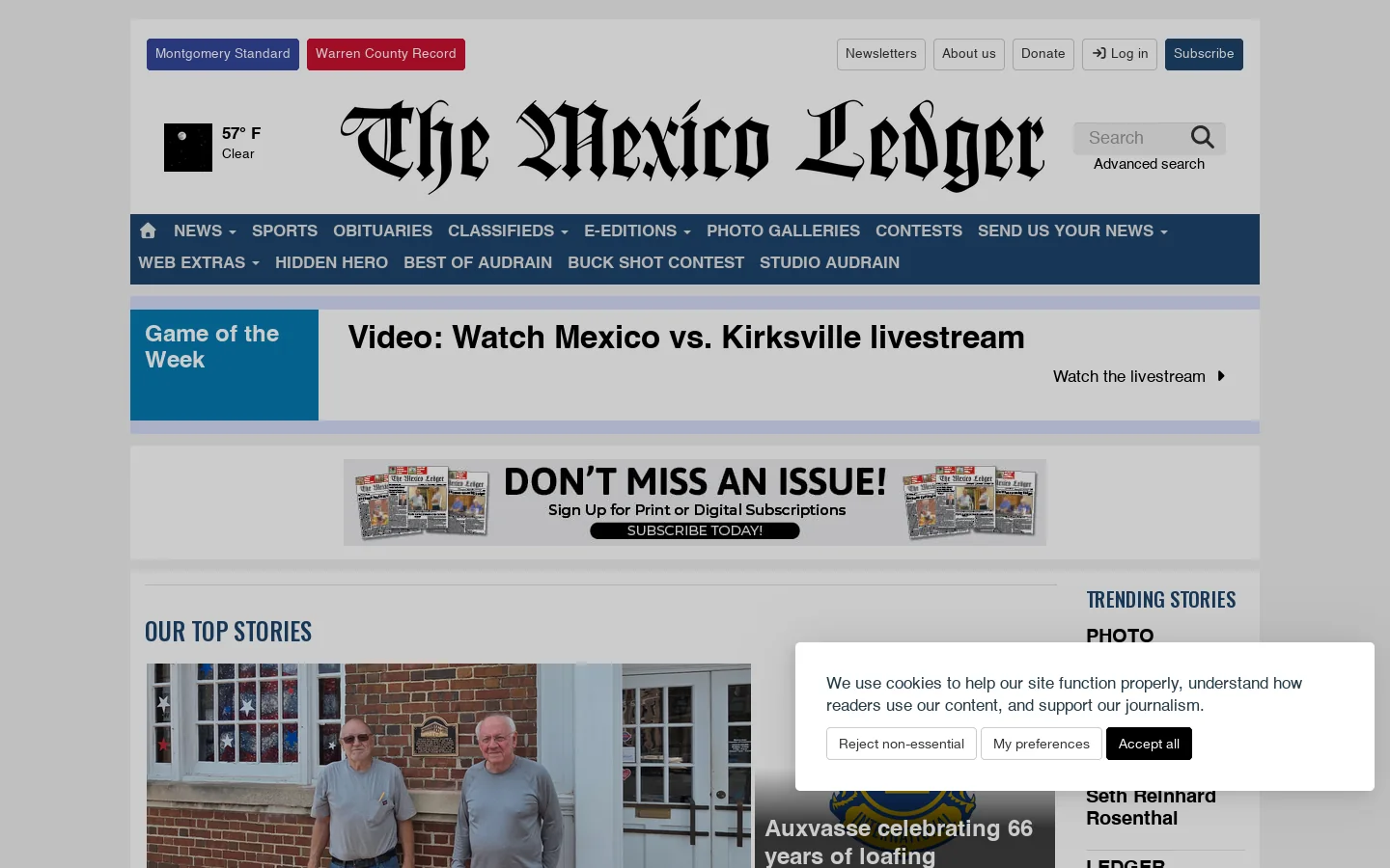 Home page - The Mexico Ledger Homepage screenshot
