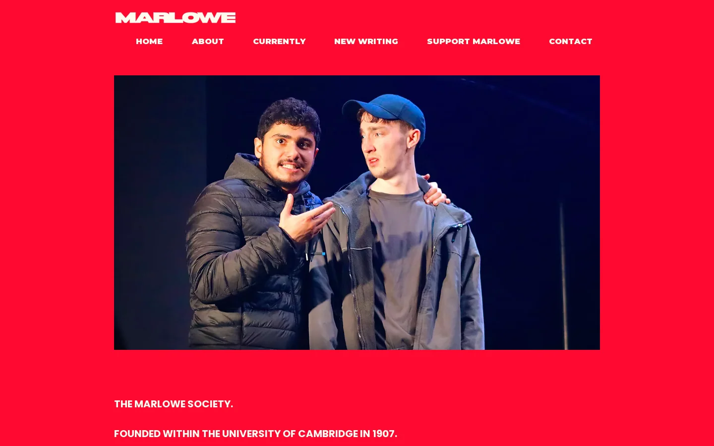 The Marlowe Society Homepage screenshot