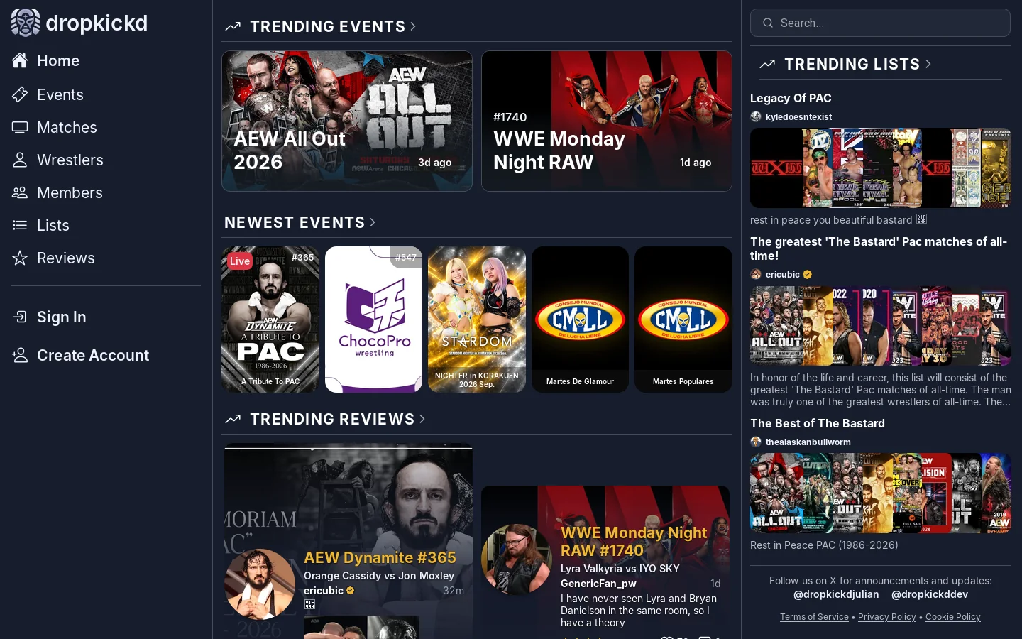 dropkickd Homepage screenshot