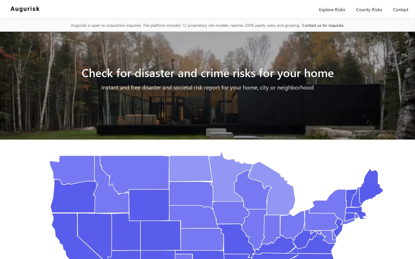 Augurisk Homepage screenshot
