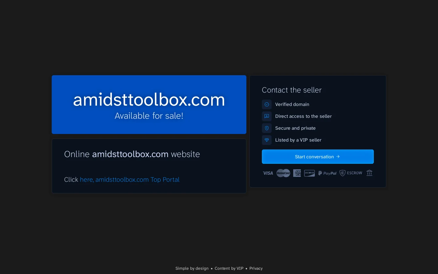amidsttoolbox.com for sale Homepage screenshot