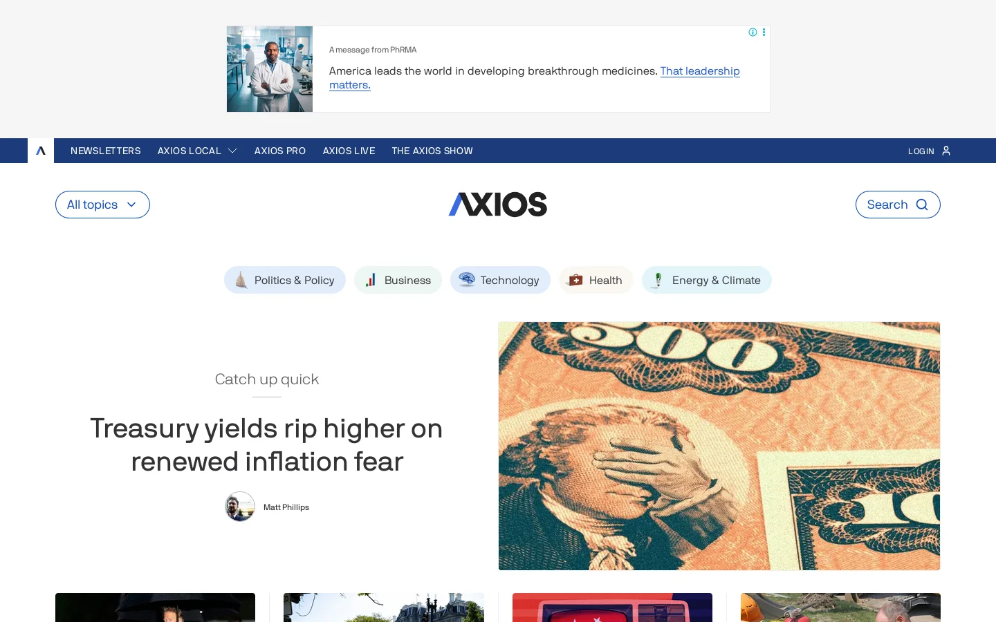 Axios Homepage screenshot
