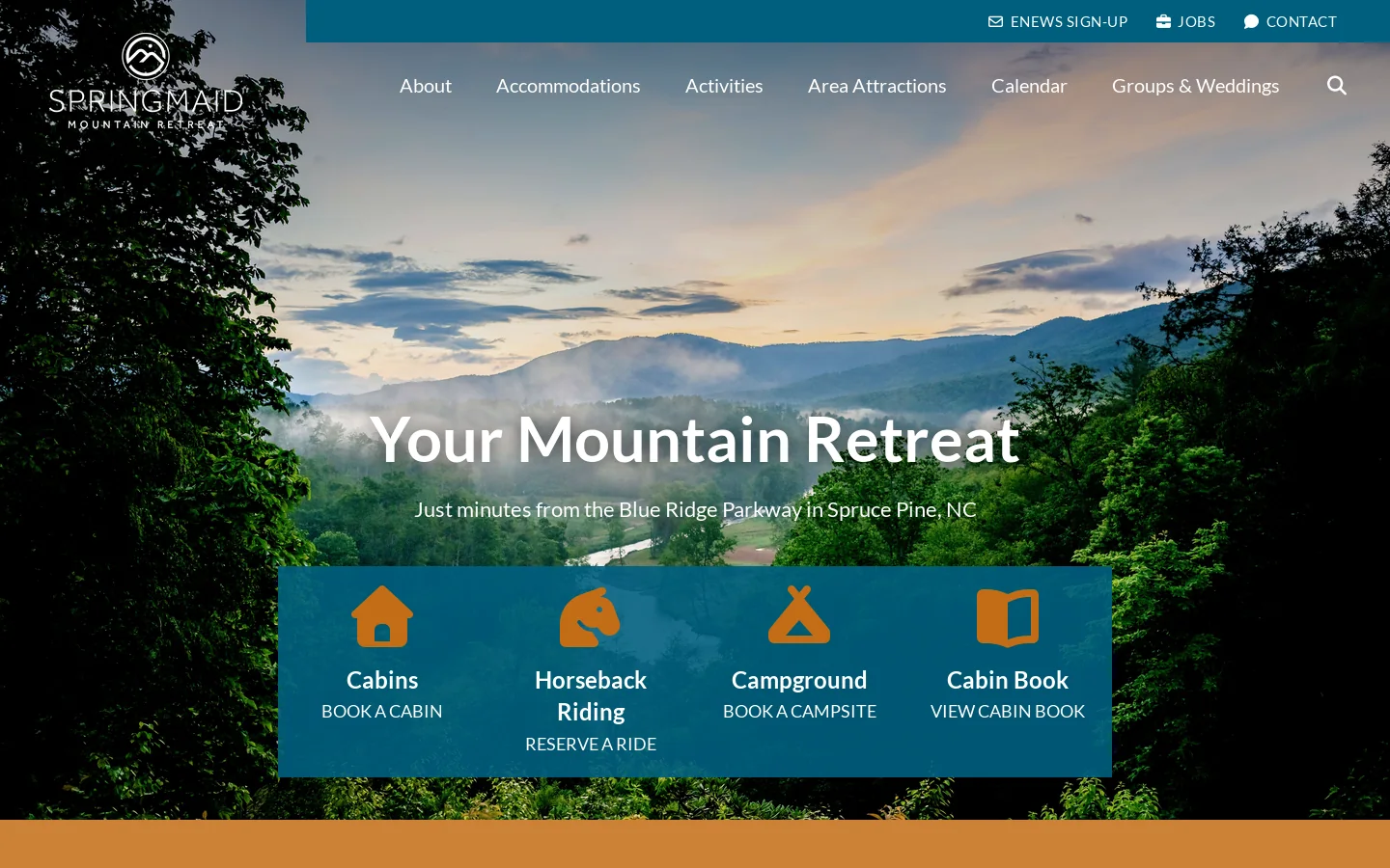 Springmaid Mountain Homepage screenshot