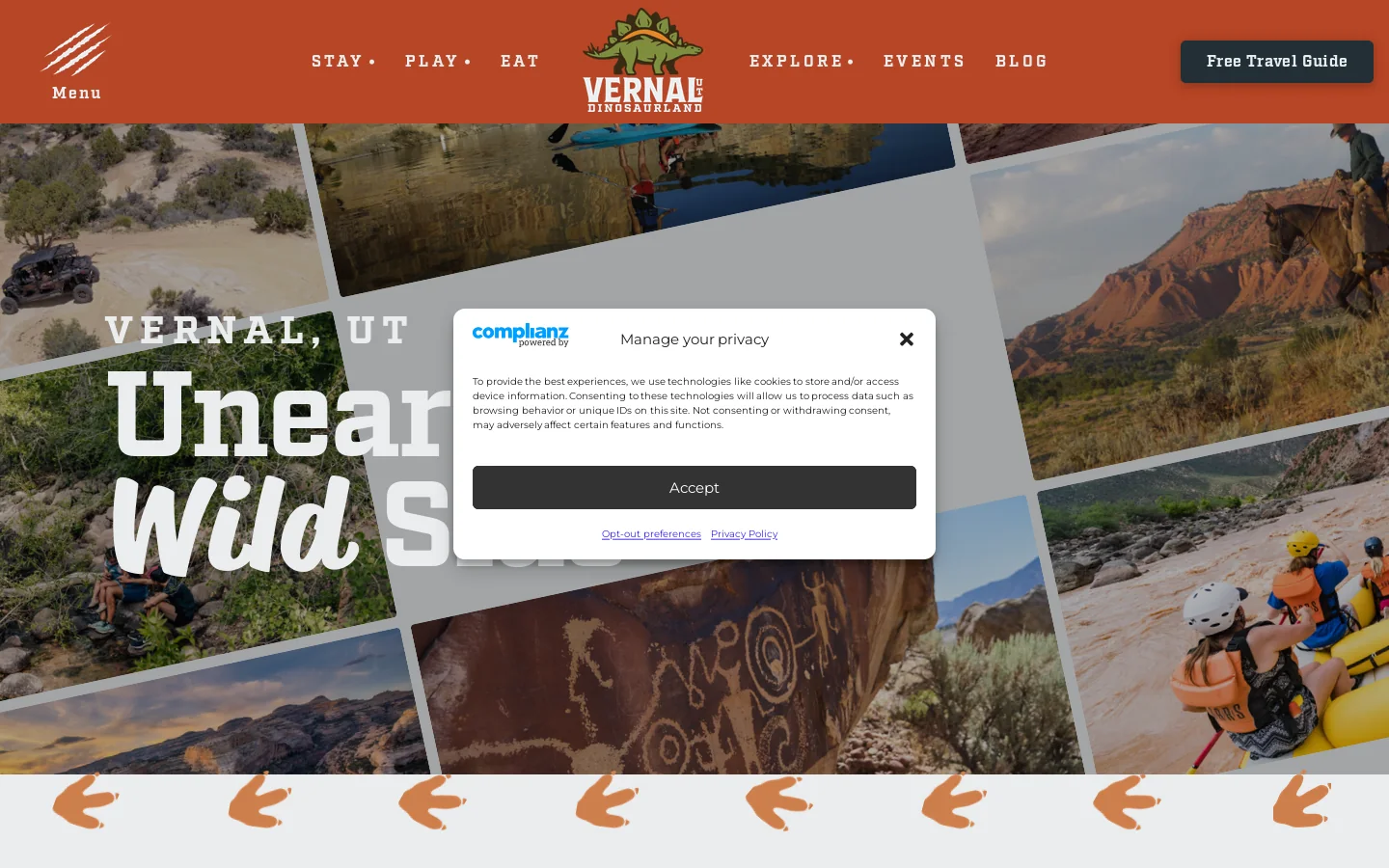 Visit Dinosaurland | Vernal, Utah Activities & Travel Guide Homepage screenshot
