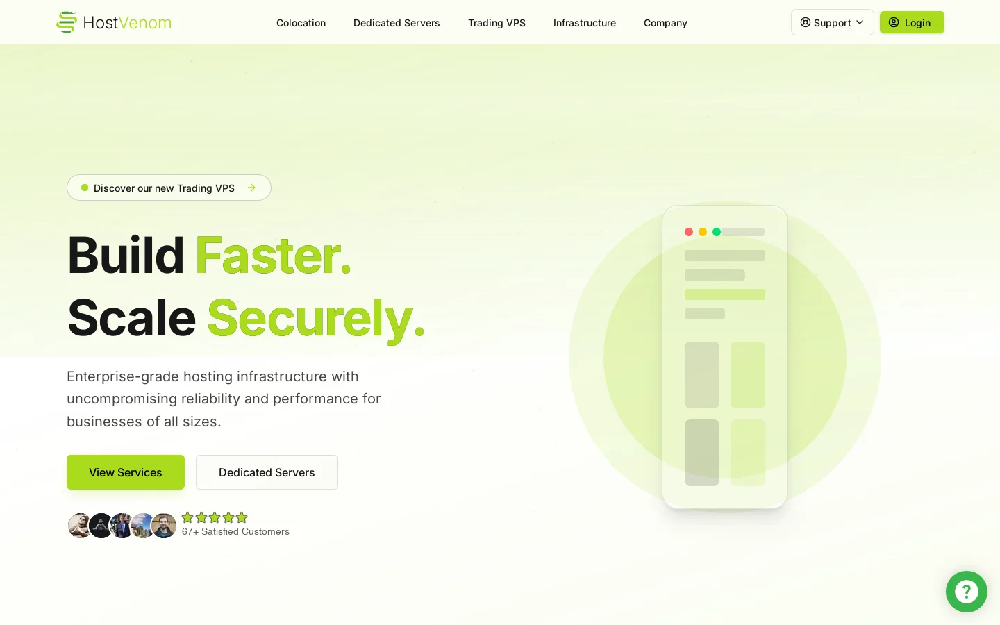HostVenom Homepage screenshot