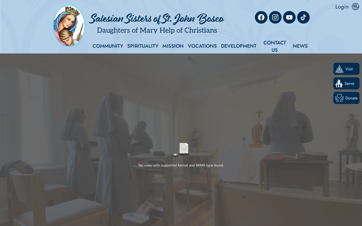 Salesian Sisters of St. John Bosco Homepage screenshot