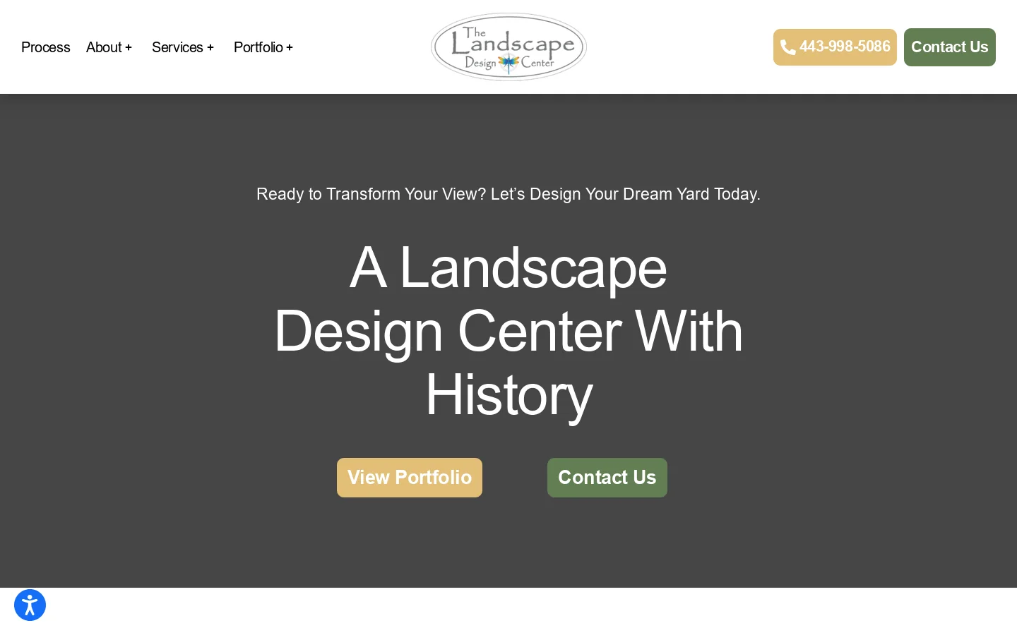 Professional Landscaping Company in Maryland Homepage screenshot