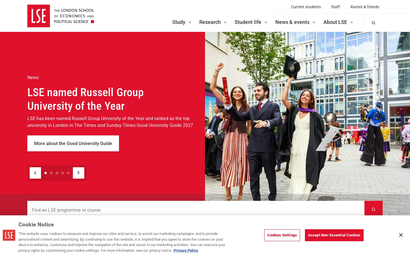 LSE Homepage screenshot